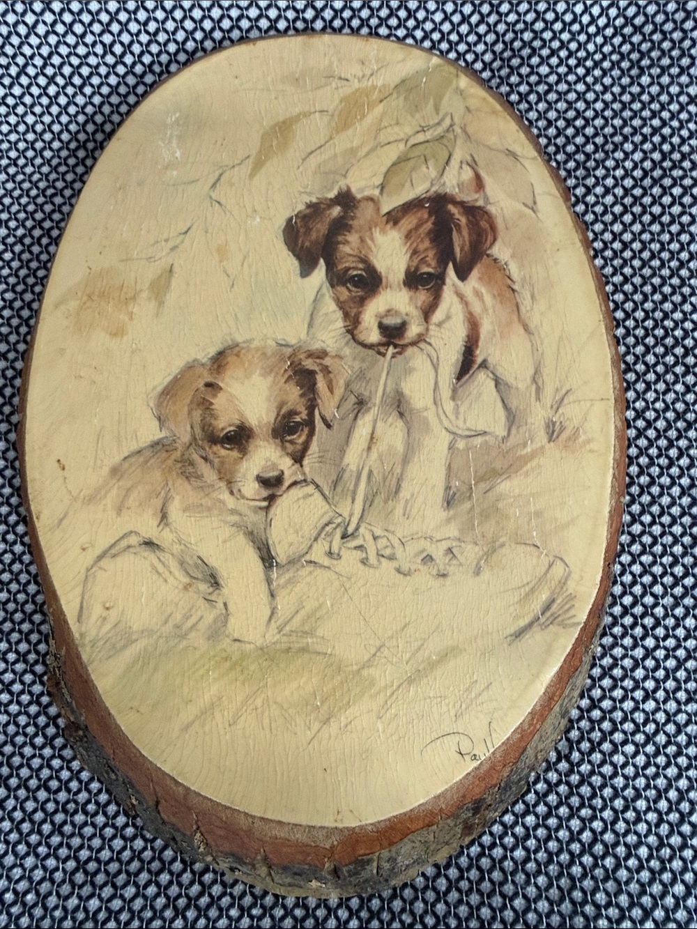 Wood Wall Plaque with Vintage Tag
